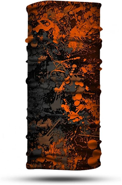 Turuncu Boya Desenli Bandana Boyunluk, Çok Amaçlı Boyunluk, Bandana, Esnek Yüz Maskesi, Spor Outdoor, Kafa Bandı, Erkek Bandana, Kadın Bandana…