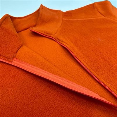 Turuncu Tam Fermuarlı Unisex Polar