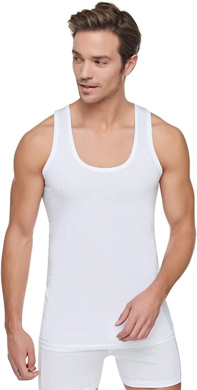 Tutku 3 Adet Beyaz Penye Atlet Beyaz 3XL