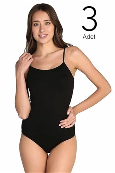 Tutku 3lü Paket İp Askılı Likralı Body, ELF568T0148CCM3