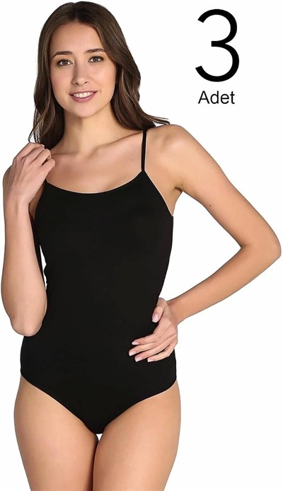 Tutku 3lü Paket İp Askılı Likralı Body, ELF568T0148CCM3