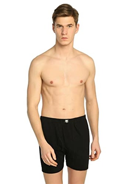 Tutku 5 Adet Ribana Siyah Renk Paçalı Boxer Siyah 3XL