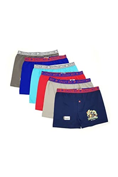 Tutku 6 Adet Çok Renkli Likralı Çocuk Boxer Çok Renkli 9-10 Yaş