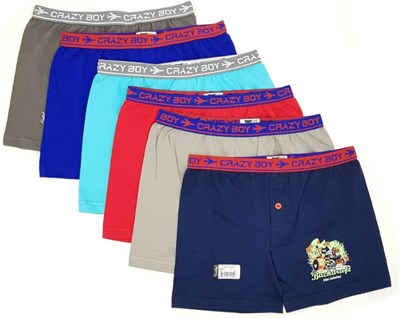 Tutku 6 Adet Elastan Pamuk Baskılı Likralı Çocuk Boxer Çok Renkli 9-10 Yıl