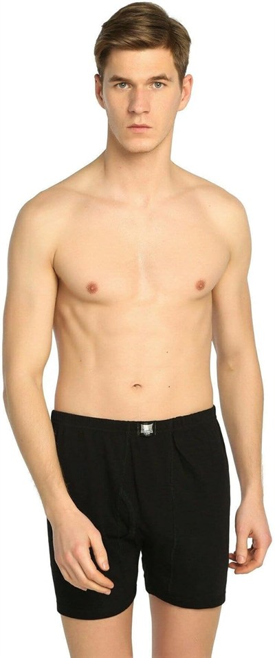 Tutku 6 Adet Ribana Siyah Renk Paçalı Boxer Siyah XL