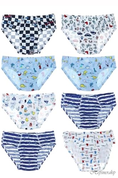 Tutku 6lı Paket Erkek Çocuk Renkli Empirme Elastan Slip Külot - TEC0255