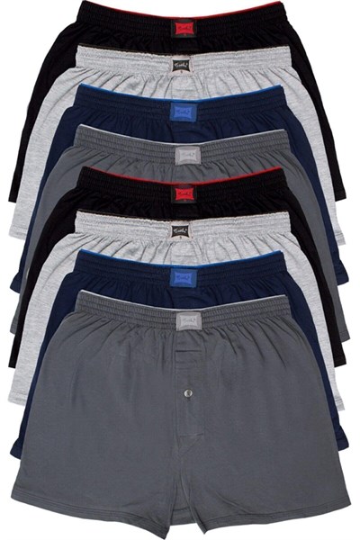 Tutku 8li Fırsat Ürünü! Erkek Penye Havlu Bel Boxer Karışık Renk, XL