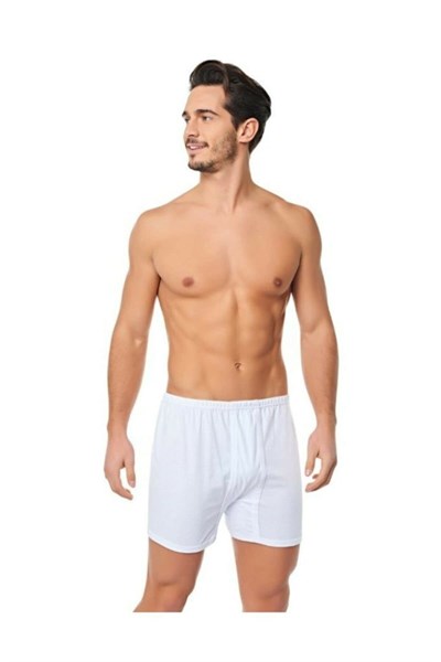 Tutku Beyaz Renk Penye Paçalı Boxer Beyaz 4XL