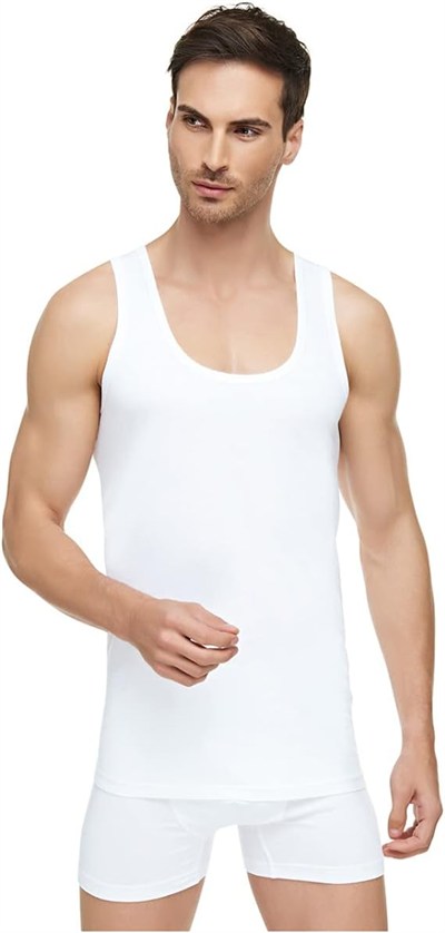Tutku Elit Tutku Elit 3 Adet Beyaz Renk Penye Atlet Beyaz 2XL
