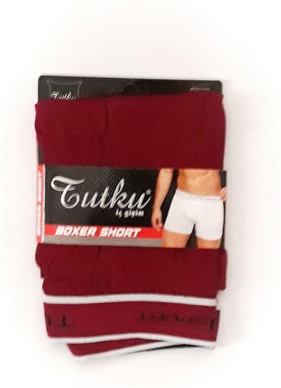 Tutku Erkek Bordo Spor Boxer, 10lu Paket, S Beden