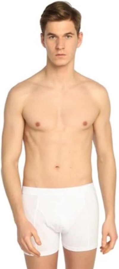 Tutku Erkek Pamuklu Likralı Boxer Paçalı Don 10lu Paket XXL Beyaz