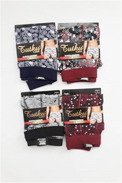 Tutku Erkek Spor Boxer, Likralı Elastan, Kombin Renk, 2li Paket, Pamuklu
