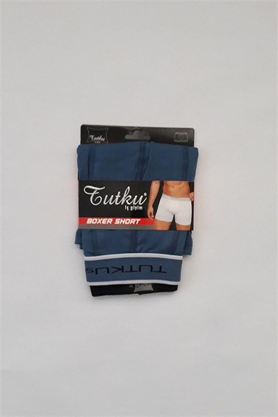 Tutku Erkek Spor Boxer, Likralı Elastan, Havacı Mavi, L Beden, 12li Paket