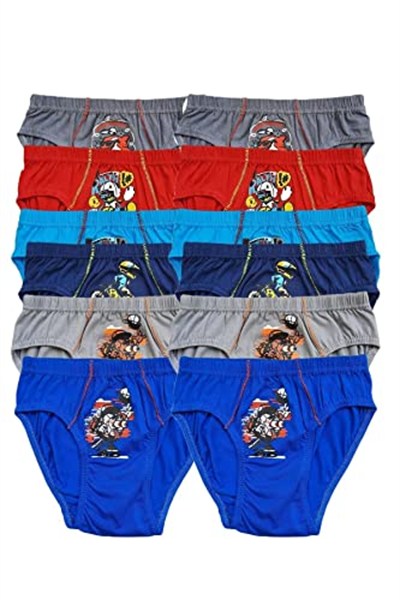 Tutku Iç Giyim Erkek Çocuk Desenli Slip Külot Pamuklu 12li Paket