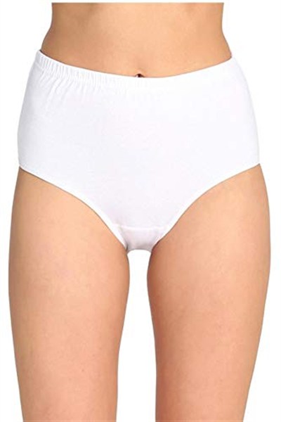 Tutku İç Giyim Kadın Yüksek Bel Bato Külot 6lü Paket, Beyaz, 3XL