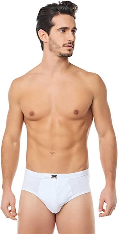 Tutku İç Giyim Pamuklu Erkek Renkli Slip Külot 6 Lı Paket Beyaz 3XL