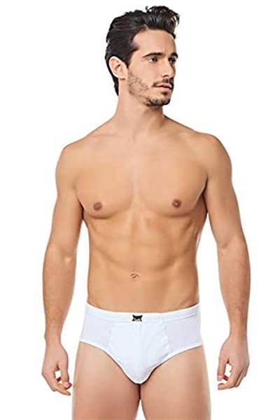 Tutku İç Giyim Pamuklu Erkek Renkli Slip Külot 6 Lı Paket Beyaz 2XL