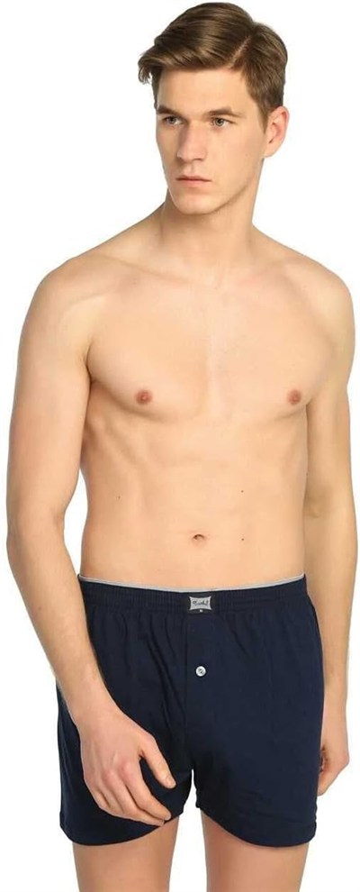 Tutku İç Giyim Pamuklu Penye Düğmeli Erkek Boxer 3 Lü Paket