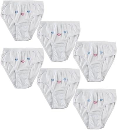 Tutku Kız Çocuk Beyaz Nakışlı Külot 6lı Paket
