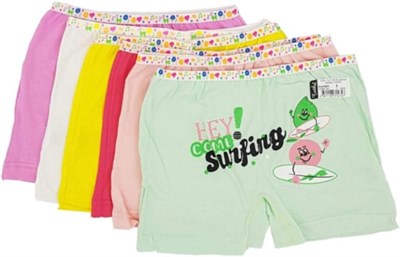 Tutku Kız Çocuk Renkli Likralı Pamuk Boxer 6lı Paket, 9-10 Yaş