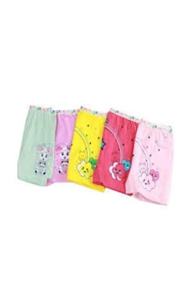 Tutku Kız Çocuk Renkli Likralı Pamuk Boxer 6lı Paket, 7-8 Yaş