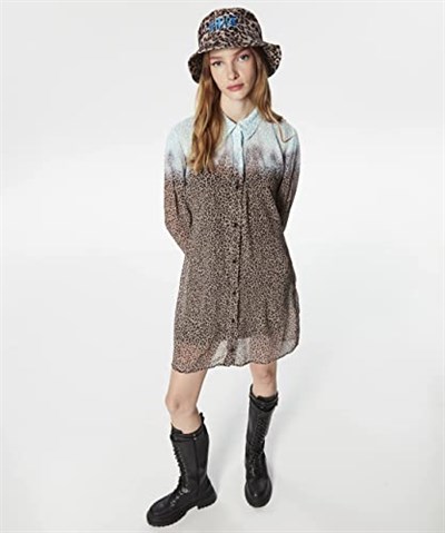 Twist DEGRADE RENK GEÇİŞLİ ANIMAL PRINT ELBİSE