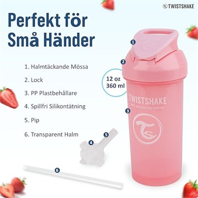 Twistshake Pipetli Alıştırma Bardağı Mor 6+ Ay 360 ml