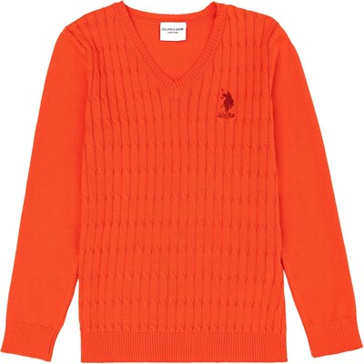 U.S. POLO ASSN. KIZ COCUK ORANJ TRIKO KAZAK BASIC
