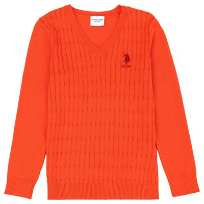 U.S. POLO ASSN. KIZ COCUK ORANJ TRIKO KAZAK BASIC