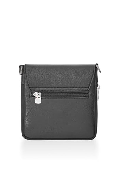 U.S. POLO ASSN. Plevr 9508 Us Siyah Suni Deri Unisex Postacı Çanta Siyah