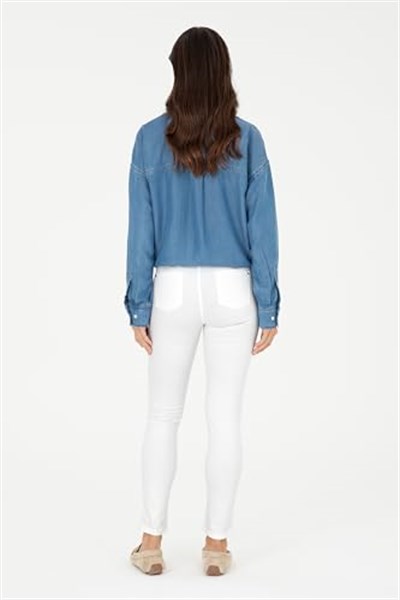U.S. Polo Assn. Kadın Beyaz Pantolon (Kanvas-Chino) 50281692-VR013