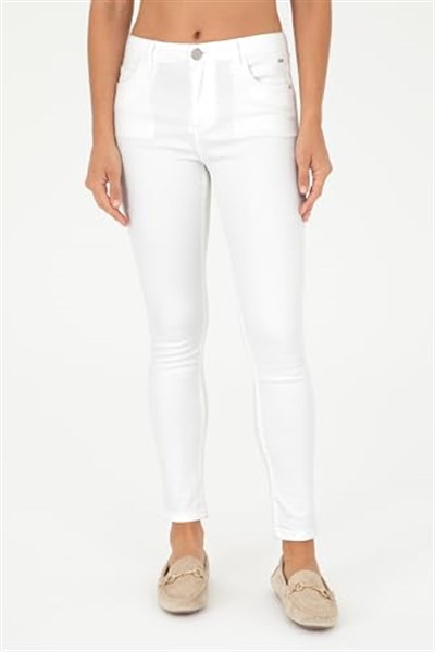 U.S. Polo Assn. Kadın Beyaz Pantolon (Kanvas-Chino) 50281692-VR013