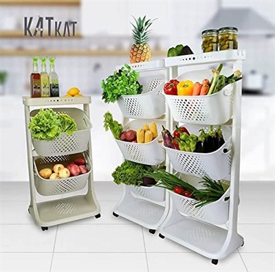 Üç Katlı Organizer Sepet - Sebzelik