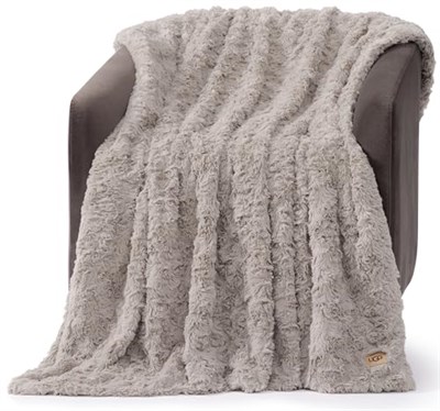 UGG 10484 Adalee Yumuşak Suni Kürk Ters Çevrilebilir Vurgu Büyük Boy Battaniye Kabarık Bulanık Lüks Rahat Otel Tarzı Lüks Yumuşak Boho Ev Dekoru Yatak ve Ot - Seçenekler: Full/Queen, King, Throw, Twin