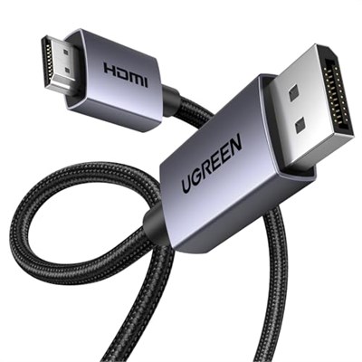 UGREEN 4K 1080P@120Hz Displayport 1.2 to HDMI 1.4 Örgülü Kablo, 3m, 35843