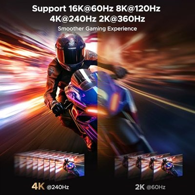 UGREEN 80Gbps DisplayPort Kablosu 2.1 16K@60Hz 8K@240Hz 4K@480Hz Ekran Bağlantı Noktası Kablosu 3.3FT DP Kablosu HDR, HDCP2.3, DSC1.2a, FreeSync, G-Sync, Alu Örgü Uyumlu Monitör, Grafik RTX 5090 4090