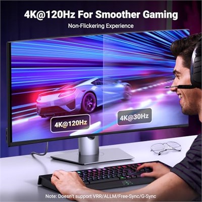 UGREEN 8K 60Hz Displayport 1.4 to HDMI 2.1 Örgülü Kablo, 1m, 80395