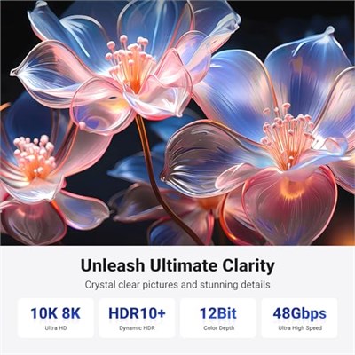 UGREEN 8K HDMI 2.1 Kablo 3D eARC HDCP 2.2/2.3 PC için PS5/PS4 Soundbar HDTV(5m) | 4K@240Hz 10K 8K@60Hz, Dinamik HDR eARC Dolby Atmos, HDCP 2.3, PS5 PS4 Xbox Roku TV HDTV Blu-ray Projektör ile Uyumlu