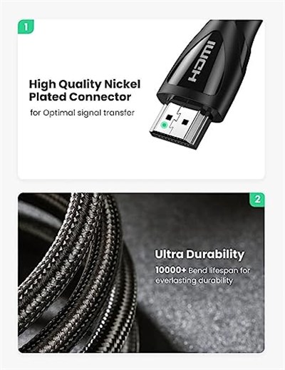 Ugreen 8K Ultra HD HDMI 2.1 Görüntü Aktarma Kablosu 1 Metre