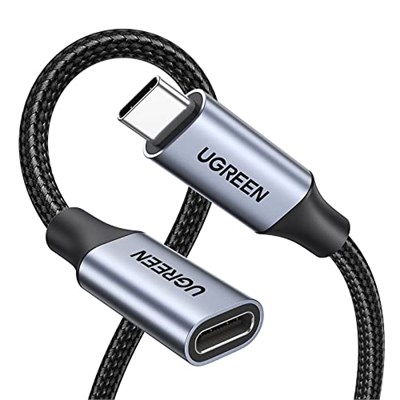 Ugreen Gen2 100 W Thunderbolt 3 Type-C to Type-C Örgülü Uzatma Kablosu 50 cm