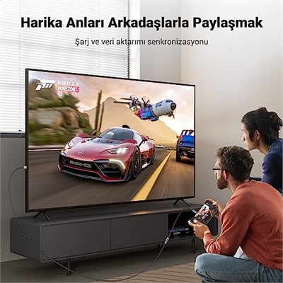 Ugreen Gen2 100 W Thunderbolt 3 Type-C to Type-C Örgülü Uzatma Kablosu 50 cm