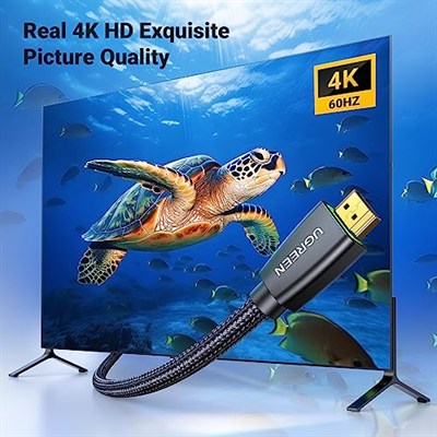 UGREEN HDMI Kablo 4K 60Hz UHD 2.0 HDMI ARC Kablo HDR 3D High Speed 18Gbps Ethernet Altın Kaplama TV Televizyon, Monitor, Blu-ray, PS5/PS4/PS3, Xbox Series S, Soundbar (2M ile Uyumlu)