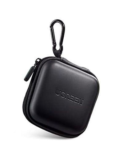 UGREEN Kulaklık çantası Case in Ear kulaklık kılıfı koruyucu kılıf darbeye dayanıklı koruyucu çanta kulaklık saklama kutusu Earphone Cover sert kılıf Airpods, Earpods, MP3 çalar vb. ile uyumlu, Siyah