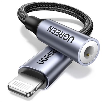 Ugreen Mfi Lightning 3.5mm Kulaklık Aux Dönüştürücü, Siyah