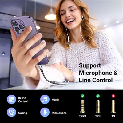 Ugreen Mfi Lightning 3.5mm Kulaklık Aux Dönüştürücü, Siyah