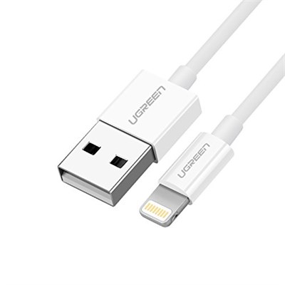 Ugreen, MFi Lisanslı USB-A & Lightning Şarj ve Data Kablosu, 2 Metre, Beyaz - Seçenekler: 1 metro, 2 Metre