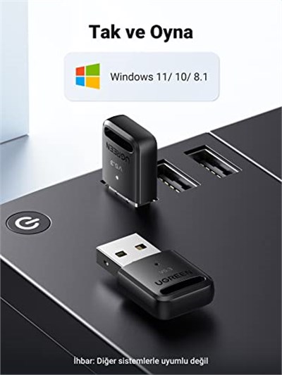 Ugreen Mini USB Dongle Bluetooth 5.3 Adaptör Siyah