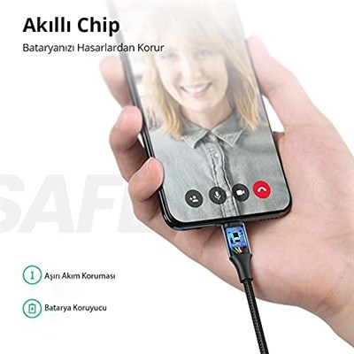 Ugreen Örgülü Micro-USB & USB-A Data ve Şarj Kablosu, 1 Metre, Beyaz