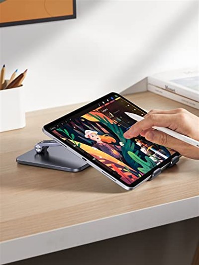 UGREEN Tablet Standı Alüminyum Ayarlanabilir Tablet Tutacağı iPad ile Uyumlu Galaxy Tab (Antrasit)