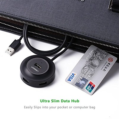 Ugreen USB 2.0 4 Portlu Hub Çoklayıcı, Siyah